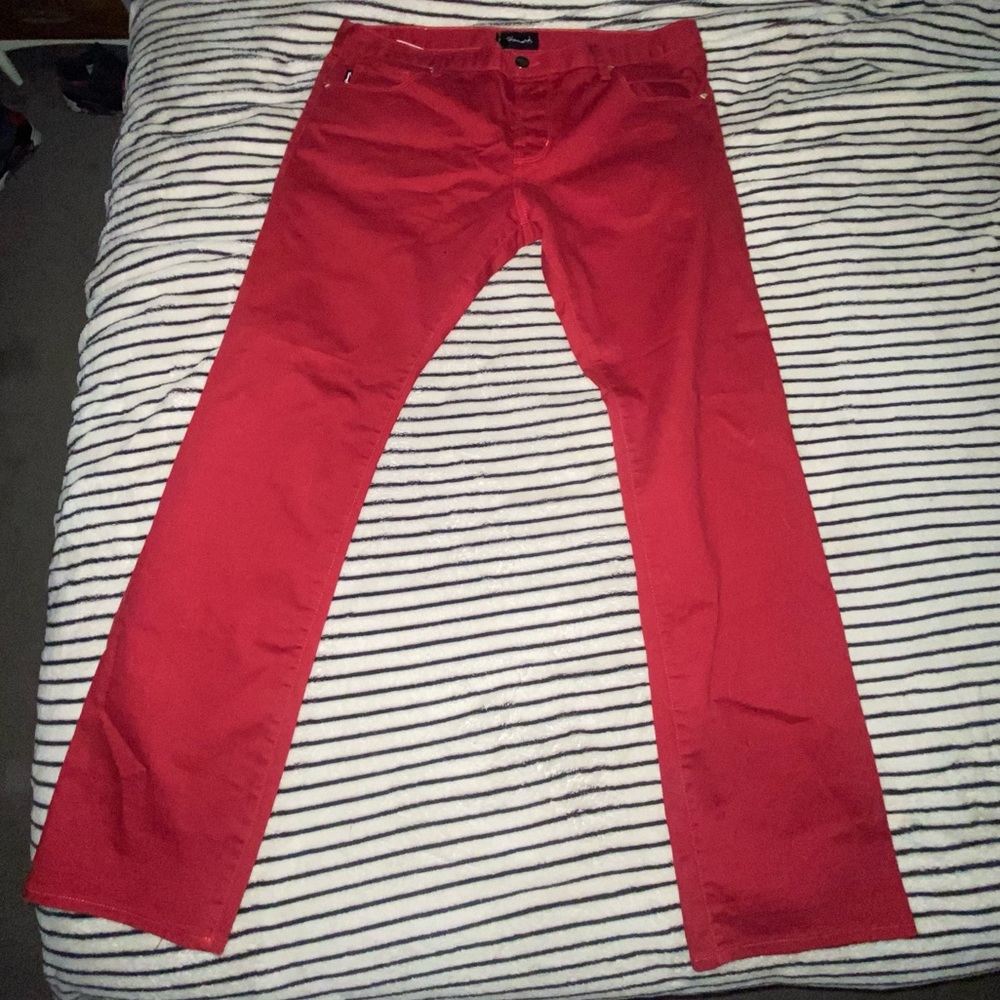 red low waist diamond supply co pants UNISEX